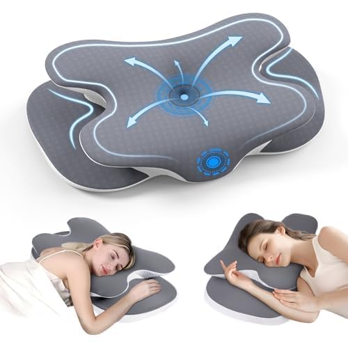 JINXIA Cervical Neck Pillow, Ergonomic Memory Foam Pillows for Neck Pain Relief with Breathable Pillowcase, Adjustable Contour Neck Support Pillow for Side Back Stomach Sleepers, Odorless