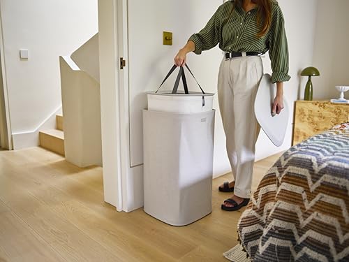 Joseph Joseph Tota One 60L/15.85 gallon Laundry Basket, Removable Washing Bag with handles, Perfect for Bedroom & Bathroom, Ecru - color: Ecru, style: Single Compartment 60L