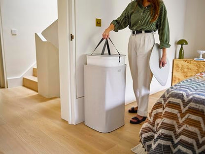 Joseph Joseph Tota One 60L/15.85 gallon Laundry Basket, Removable Washing Bag with handles, Perfect for Bedroom & Bathroom, Ecru - color: Ecru, style: Single Compartment 60L