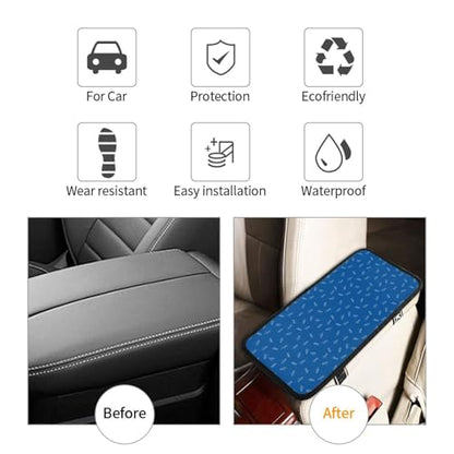 Non-Slip Center Console Cover for Cars, Blue Background, Universal Armrest Pad Cushion, Protects Against Wear, Scratches and Spills - color: Picture (612)