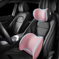 Car Headrest & Lumbar Support Cushion Kit, Ergonomic Car Seat Neck Pillow and Backseat Cushion for Driving Fatigue Relief, Driving Seat Memory Foam Neck Back Rest Pillows (Pink) - color: Pink