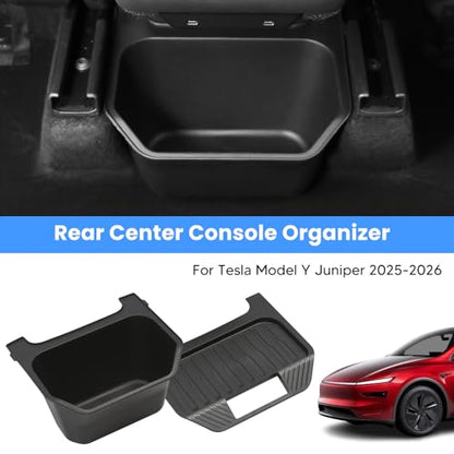 Shademax Custom for 2025 2026 Tesla Model Y Trash Can, Model Y Juniper Rear Center Console Organizer with Lid Cover, Backseat Storage Box Garbage Can Bin for 2026 Model Y Juniper Launch Accessories