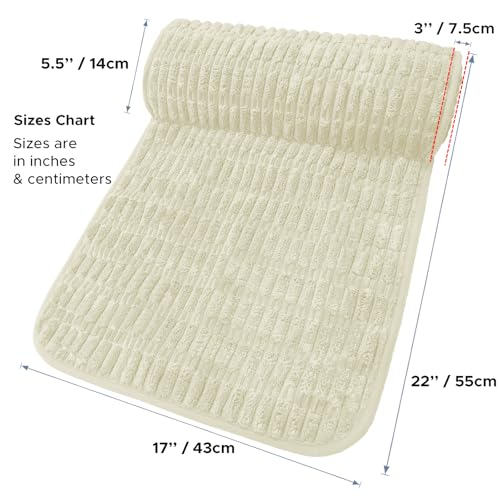 Memory Foam Recliner Neck Pillow. | Breathable pressure relieving ergonomic cushion fits car, sofa, office chair, recliner.Cream,17"W×2.7"D - color: Cream, size: 17"W x 2.7"D