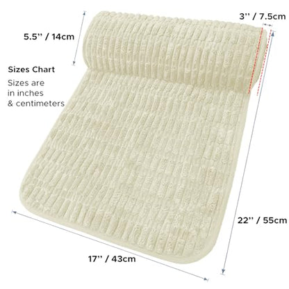 Memory Foam Recliner Neck Pillow. | Breathable pressure relieving ergonomic cushion fits car, sofa, office chair, recliner.Cream,17"W×2.7"D - color: Cream, size: 17"W x 2.7"D
