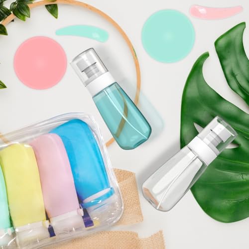 RELANOR Pack of 9 Travel Bottle Set - TSA Approved Leakproof Toiletry Kit - Perfect For Travel, Toners, Skincare, and Cosmetics - size: Travel Bottle Kit - Pack 9
