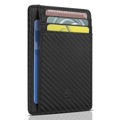 GH GOLD HORSE Slim RFID Blocking Card Holder Minimalist Leather Front Pocket Wallet for Women | Slim - color: CB-Black
