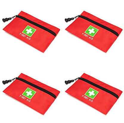 Red Emergency Bag - First Aid Travel Rescue Pouch for Car, Home, Office, Kitchen, Outdoors - Green Print (8.3x5.5, 4pcs) - style: 8.3x5.5inch 4pcs Green Print