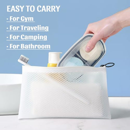 OZNER Clear Travel Soap Case Compatible with Kitsch - Leak-Proof Multi-Use Soap Holder with Draining Layer for Shampoo Bars, Gym, Travel & Camping（Transparent White,1 Pack） - color: Transparent