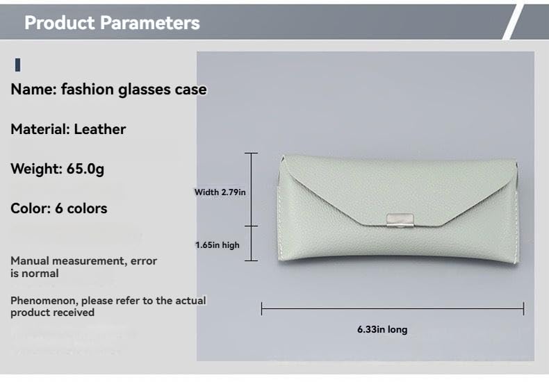 Portable Leather Glasses Case Anti-pressure Glasses Bag Coin Purse Storage Bag Suitable for Men and Women - color: Square Buckle Pink