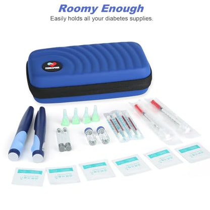 CDBXPRG Insulin Cooler Travel Case,Diabetic Cold Pack Organizer Bag with 2 Reusable Ice Packs for Insulin Pen and Other Medication Diabetic Supplies Blue - color: PU-Light Blue