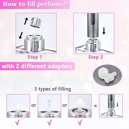 Refillable Perfume Atomizer Travel Bottle 5ml Leakproof Luxury Travel Perfume Refillable Bottle, Portable Perfume Atomizer (Gray) - color: Gray