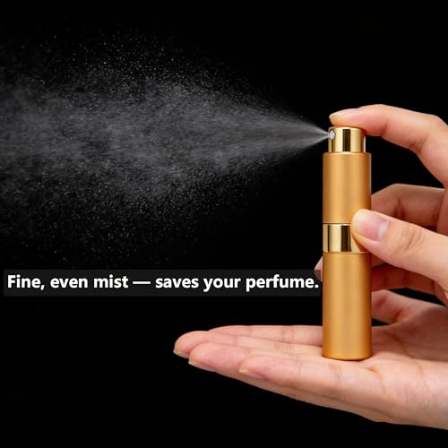 8ML Refillable Travel Perfume Atomizer, Leak Proof Empty Cologne Spray Bottle, Portable Sprayer Travel Essentials for Men Women, 5-Pack - size: M8ml-Bottle-5Pcs