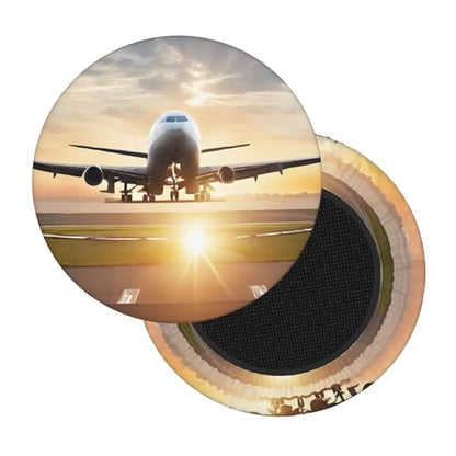 Round Bar Stool Covers 14 Inch, Airplane, 3-Layer Velvet Circular Seat Cushion Covers, Washable Non-Slip Chair Pads for Round Stools, Suitable for Thick Within 2.76 Inch - size: 14 inch