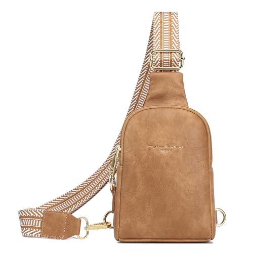Haytijoe Small Anti Theft Crossbody Bag for Women Faux Leather Lightweight Sling Bags RFID Blocking Fanny Pack for Travel - color: Earth Yellow