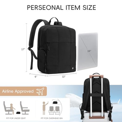 CLUCI Lightweight Travel Backpack Carry on Flight Approved, Puffy Gym Backpack with Shoe Compartment, Personal Item Travel Bag, 15.6 inch Laptop Backpack for Weekender Business - color: Soft Black