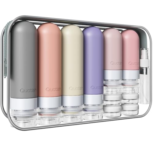 20 Pack Travel Bottles for Toiletries, Original Patented, TSA Approved Travel Size Containers, Leak Proof Silicone Shampoo and Conditioner Bottles Women & Men, Airplane Cruise Essentials, DustyPink - color: Dusty Pink