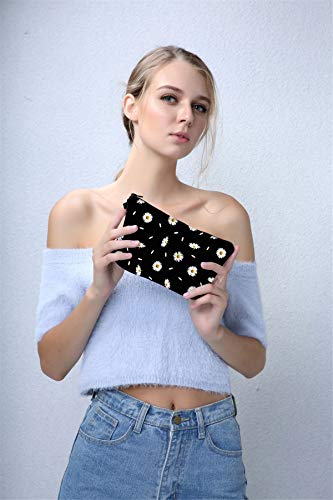 Deanfun Cosmetic Bag for Women, Durable Polyester Makeup Bag Organizer Travel Waterproof Roomy Accessories Daisy Purse Bag Gifts(52366) - color: 52366