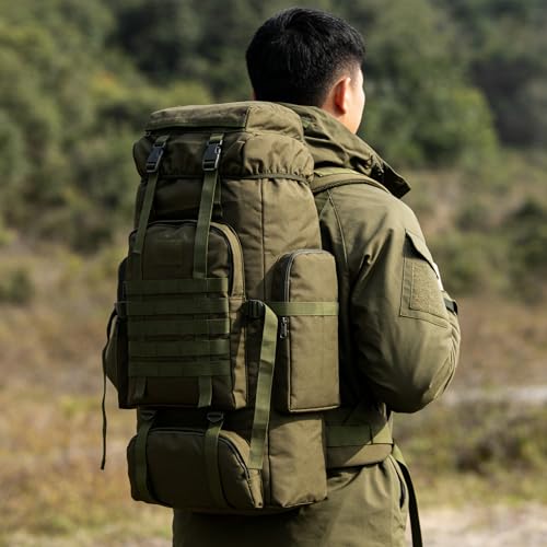 Hiking Backpack for Men 70L/100L Camping Backpack Military Rucksack Molle 3 Days Assault Pack for Climbing | Camping Backpack - color: 70l-olivegreen