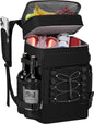 MIYCOO Cooler Backpack - 40 Cans Insulated Backpack Cooler for Men & Women, Portable 2 Leak Proof Compartments Coolers Bag for Beach Travel Picnic Lunch Hiking BBQ Camping - color: Black