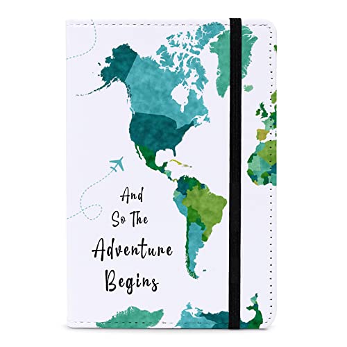 Passport Book Holder,Passport Wallet for Men Mr and Mrs for Women Passport Cover Passport Case for Couples Books Holder Mother's Day (6x4 Inch) - color: Green Map-1pcs