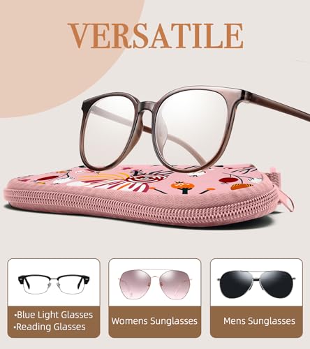 Sunglasses Case Soft Glasses Cases for Women Pouch Eyeglass Bag Eye Glass Kids Girls Sun Glasses Cute Kawaii - color: Pink Flower