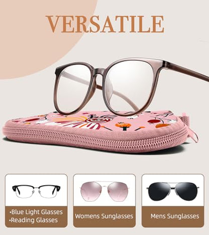 Sunglasses Case Soft Glasses Cases for Women Pouch Eyeglass Bag Eye Glass Kids Girls Sun Glasses Cute Kawaii - color: Pink Flower