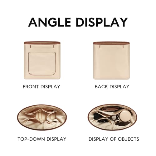 GIVLEFLY Backpack Organizer Insert & Liner with Cup Holder and Umbrella Holder, Compatible with Longchamp Le Pliage Original Backpack, Multiple Pockets Bag Divider & Shaper, Beige - size: LE PLIAGE ORIGINAL Backpack