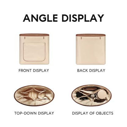 GIVLEFLY Backpack Organizer Insert & Liner with Cup Holder and Umbrella Holder, Compatible with Longchamp Le Pliage Original Backpack, Multiple Pockets Bag Divider & Shaper, Beige - size: LE PLIAGE ORIGINAL Backpack