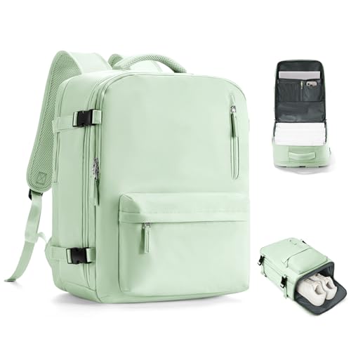VGCUB Travel Backpack for Women Men for Spirit Airlines Personal Item Bag 18x14x8 Inches Laptop College Backpack,Waterproof Carry on Flight Approved Work Backpack Mochila de Viaje,Large Mint green - color: (Mint Green), style: X-large