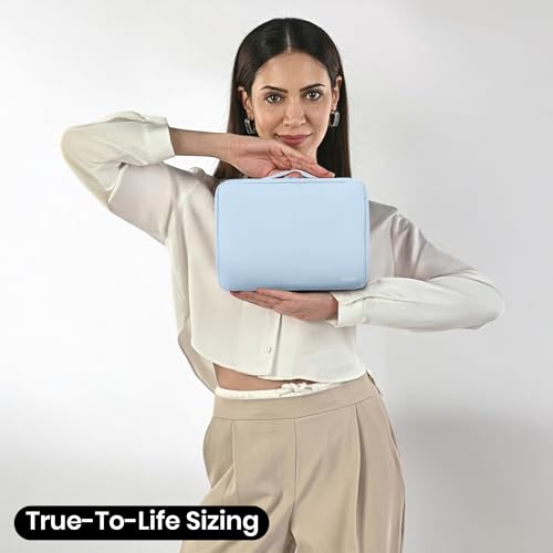 KAZAY Hanging Toiletry Bag with TSA Approved Detachable Pouch, Compact Travel Size Bag, Travel Toiletry Bag, Water Resistant, Premium Nylon, Travel Size Toiletries, Cosmetic Makeup Bag (Light Blue) - color: Light Blue