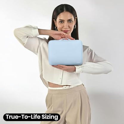 KAZAY Hanging Toiletry Bag with TSA Approved Detachable Pouch, Compact Travel Size Bag, Travel Toiletry Bag, Water Resistant, Premium Nylon, Travel Size Toiletries, Cosmetic Makeup Bag (Light Blue) - color: Light Blue