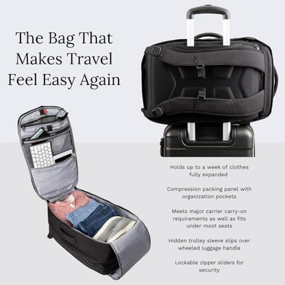 Knack Convertible Dufflel Backpack, Expandable Travel Duffel Bag (24-40L), Large Laptop Duffel Bag - color: Midnight Black, style: Convertible Duffel