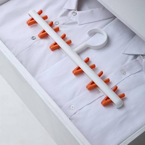 Foshine Clothes Hanger 2 Pack Clothes Drying Racks Windproof for Drying Socks Bras Underwears Baby Clothes Hats Scarfs Towels Pants and Gloves Diaper Grey Orange - color: White With Orange&grey Clips