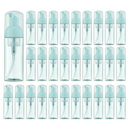 Tekson 30PCS Soap Foam Bottle (2 oz), Empty Travel Foaming Lash Shampoo for Cleanser, Dispenser (Green) - color: Green, size: 30pcs
