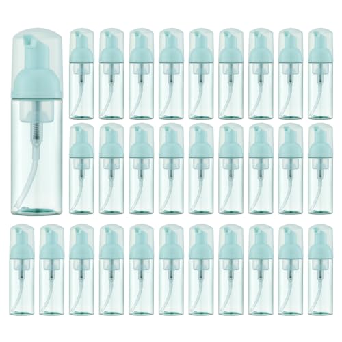 Tekson 30PCS Soap Foam Bottle (2 oz), Empty Travel Foaming Lash Shampoo for Cleanser, Dispenser (Green) - color: Green, size: 30pcs
