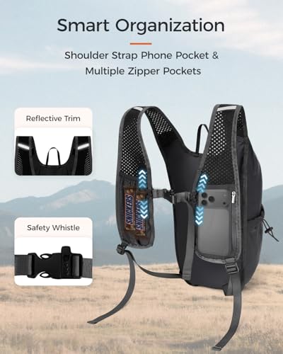 ECOHUB 15L Lightweight Packable Hiking Backpack for Travel, Small Daypack with Chest Strap & Phone Pocket, Water Resistant Foldable Backpack for Men Women - color: Grey