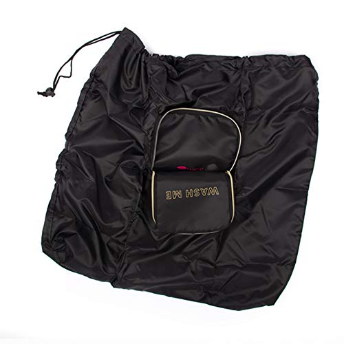 MIAMICA Black and Gold inchesWash Meinches Travel Expandable Laundry Bag, Black-Gold