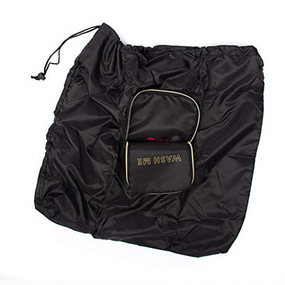 MIAMICA Black and Gold inchesWash Meinches Travel Expandable Laundry Bag, Black-Gold