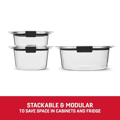 Rubbermaid Brilliance® Round Leak Proof Food Storage Containers, 6 Piece Set (Pack of 2) - size: 6-Piece (Rounds, Pack of 2)