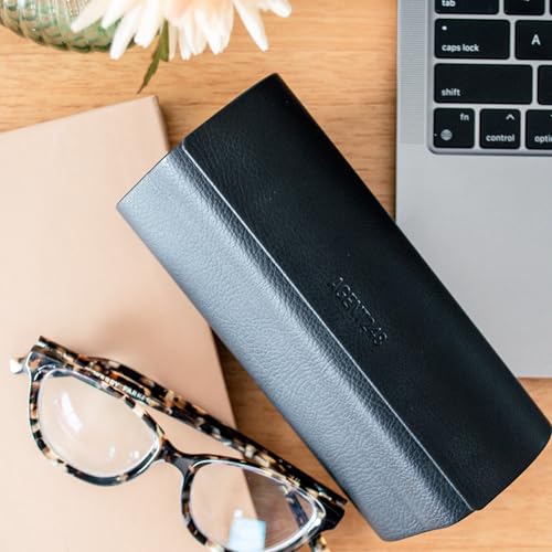 Eyeglass and Sunglass 2-Compartment Travel Case - color: Black