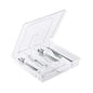 Utensil Holder for Countertop with Lid, Plastic Silverware Tray for Drawer, 5 Compartments Flatware Organizer,Transparent - color: Transparent