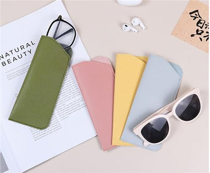 YYaaloa Soft Leather Glasses Sunglasses Cases 7x3 Inch PU Leather Travel Glasses Pouch for Women Men Kids - color: 6 Different Dark Color