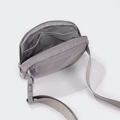 Pander Belt Bag for Women, Fashion Waist Packs, Crossbody Bags with Adjustable Strap (Light Grey). - color: Light Grey