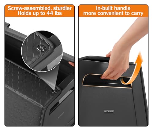 Trunk Organizer for suv,car storage organizer,lid Box,PU Leather & PP Honeycomb Board,Fixed with screws extremely sturdy,Collapsible and Adjustable,15''L x 13''W x 12.4''H,2K inches³(size B) - size: Reinforced: 15"L×13"W×12.4"H, 40lbs, 2K in³
