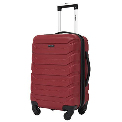 Wrangler 4 Piece Miami Luggage and Packing Cubes Set, Red - color: Red, size: 4 Piece Set