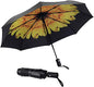 SY COMPACT Travel Umbrella - Windproof Automatic Compact Umbrella for Rain, Lightest 8-Rib, Small, Strong & Portable, Durable Grip, Fits Backpack & Car, Factory Direct (UV Available) - color: UPF-Flower yellow