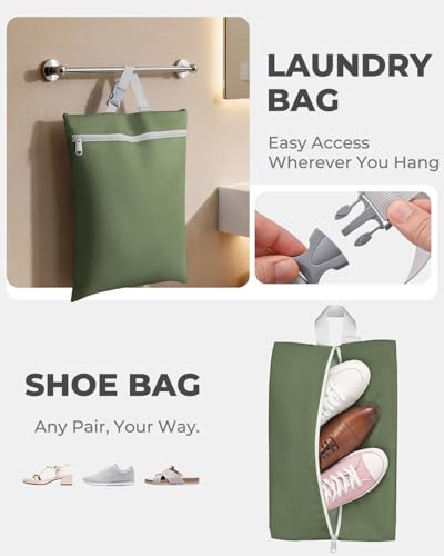 Percover Compression Packing Cubes for Travel, 8-Piece Structured Compression Organizer Set with Laundry Bag & Shoe Bag for Carry-On & Checked Luggage, Green - color: Green, size: 8 Set