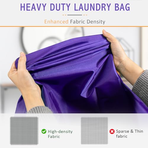 Isink Extra Large Heavy Duty Laundry Bag - 28" x 40", Travel Laundry Bag for Dirty Clothes, Purple - color: Extra Large Laundry Bag With Handles (Purple)