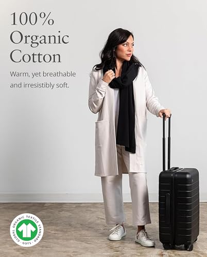 zestt Dreamsoft Travel Scarf, Wrap and Shawl for Women, Organic Cotton - color: Black