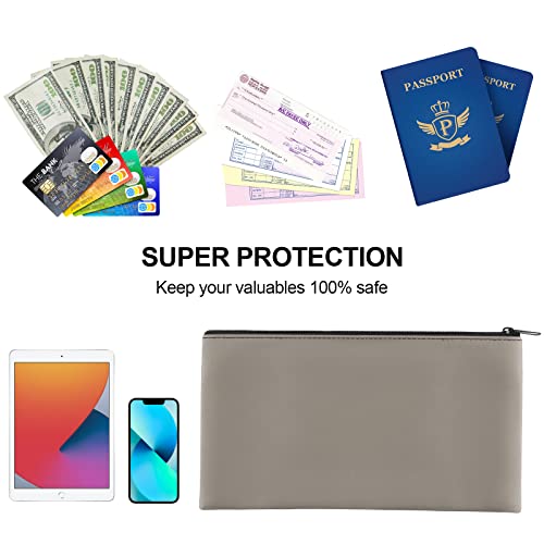 2 Pieces Money Bags with Zipper, 11x6.1 inch Money Pouch, Bank Bag, Cash Bag, Check Wallet, Cosmetics(Gray) - color: Grey, size: 2 Pieces
